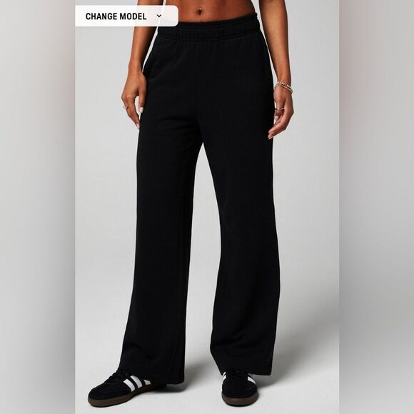 Fabletics Year Round Terry Wide Leg black Sweatpant NWT - XL Regular - Picture 3 of 6